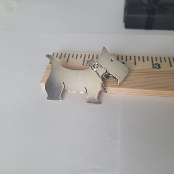 Scottie Terrier Dog Pin Sterling Silver Vintage Taxco Dog Lover Brooch - Picture 9 of 15